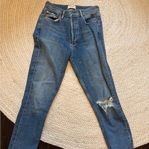 Agolde Women's Distressed Blue Skinny Jeans